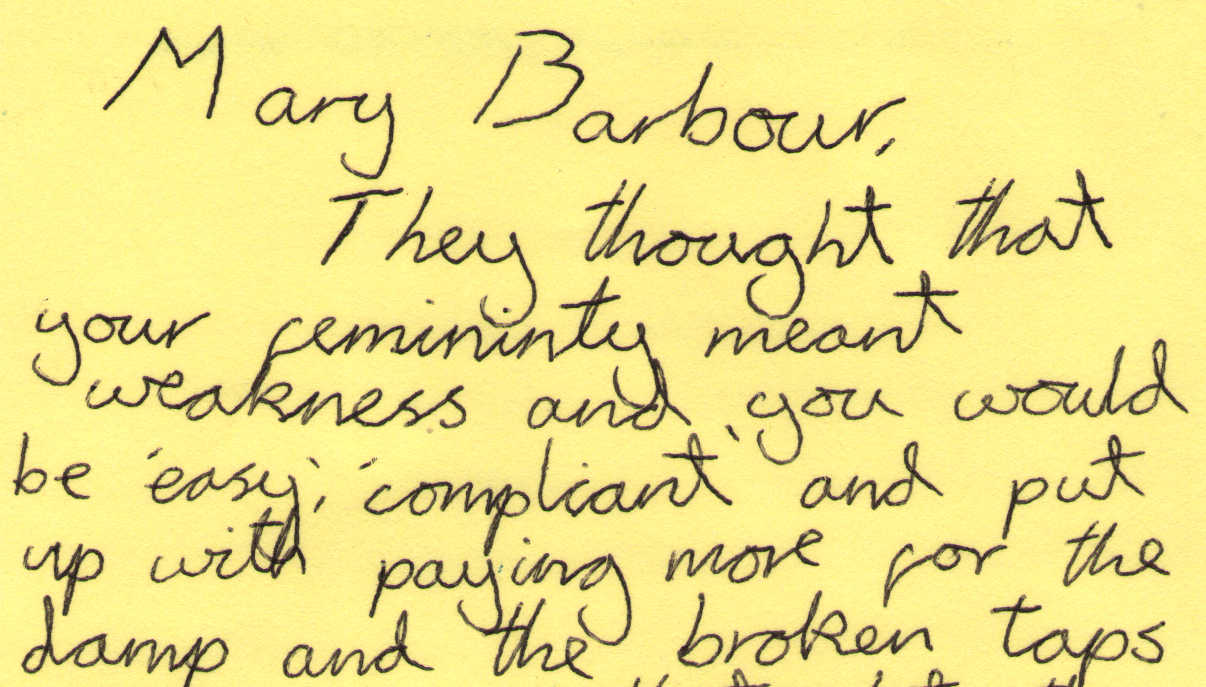 Letter to Mary Barbour from Freja Bailey