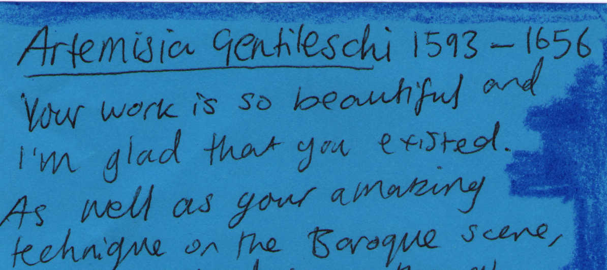 Letter to Artemisia Gentileschi from Hebe Grace Phillips