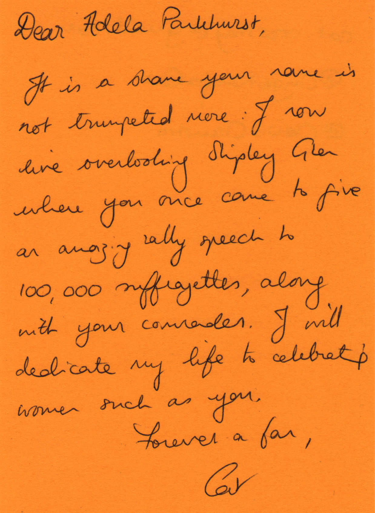 Scan of the letter